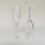 Set of 12 crystal champagne flutes