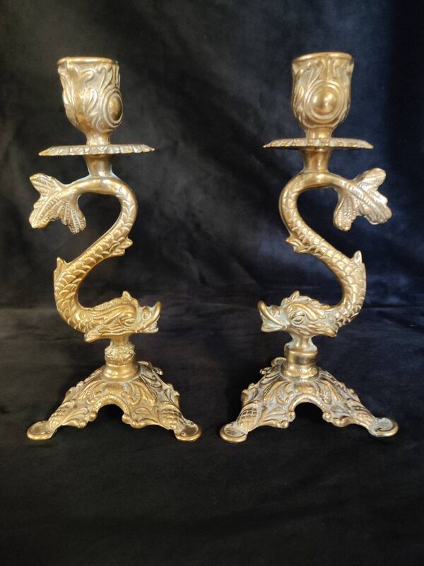 Bougeoir bronze zoomorphe