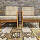 Pair of vintage scandinavian armchairs 1970 scottish fabric