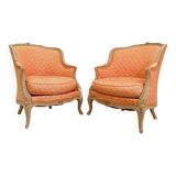 Set of Louis XV Style Gondola Bergère Armchairs