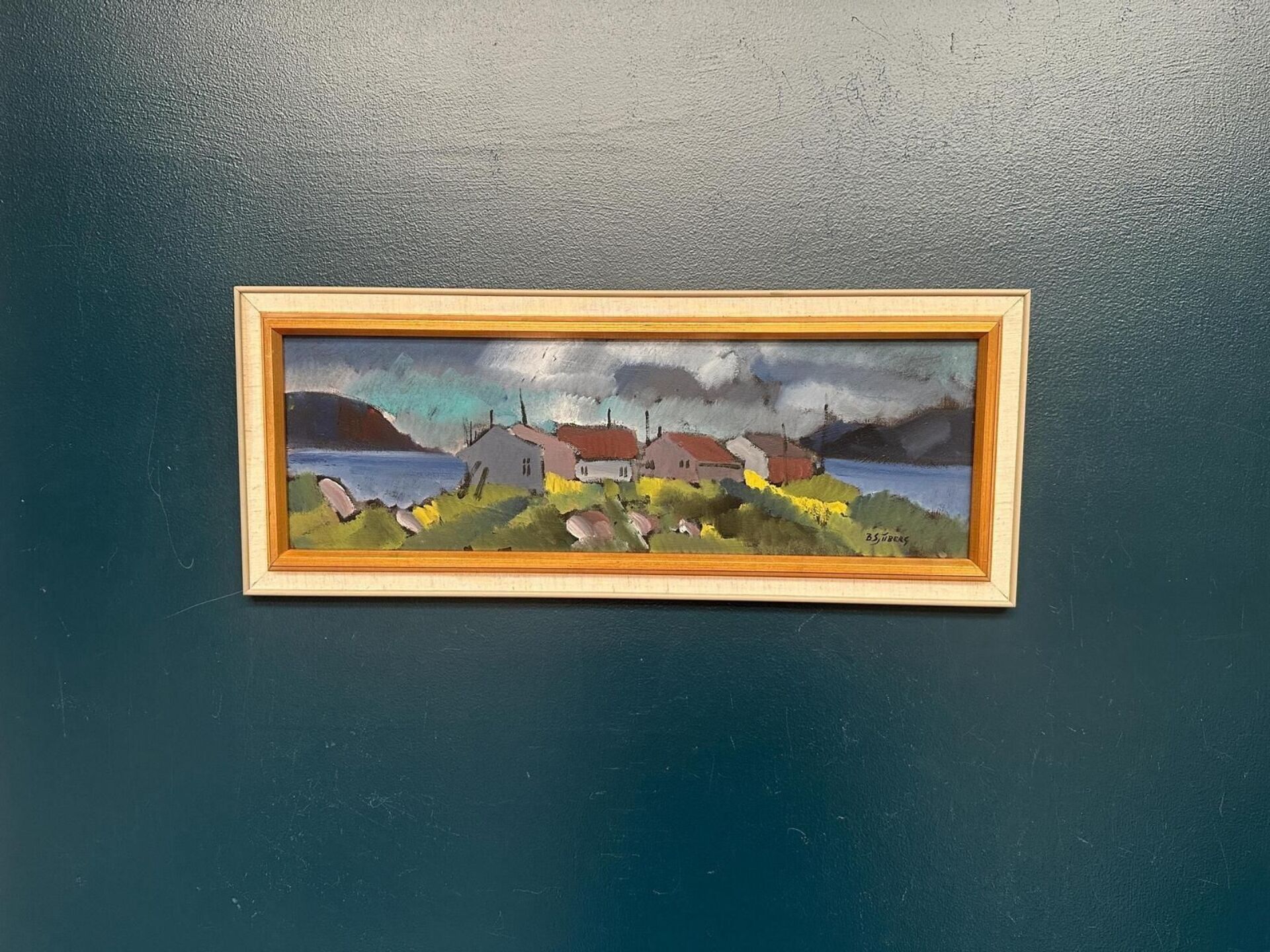 Original Swedish Oil On Panel – “Huts” By Bo Sjööberg