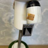 Green ceramic sun lamp/table, Kaiser Leuchten, Germany, 1960s elegance.