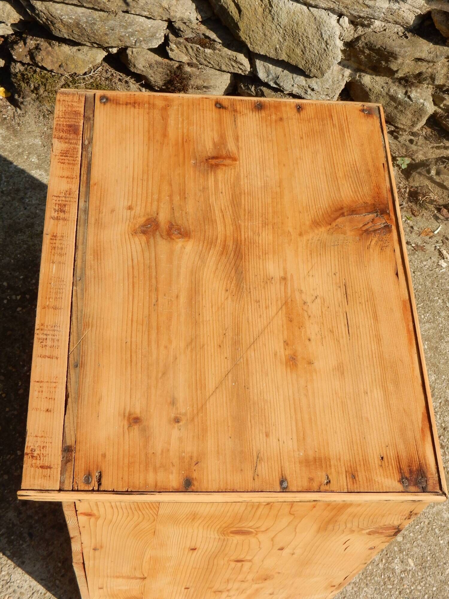 Old small sideboard / Hairdresser's furniture in fir