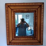 Miroir mural en rotin, osier et bois