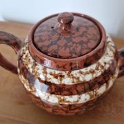 Théière céramique Sarreguemines marron modèle Mary Digoin