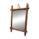 Miroir vintage en bois imitant le bambou