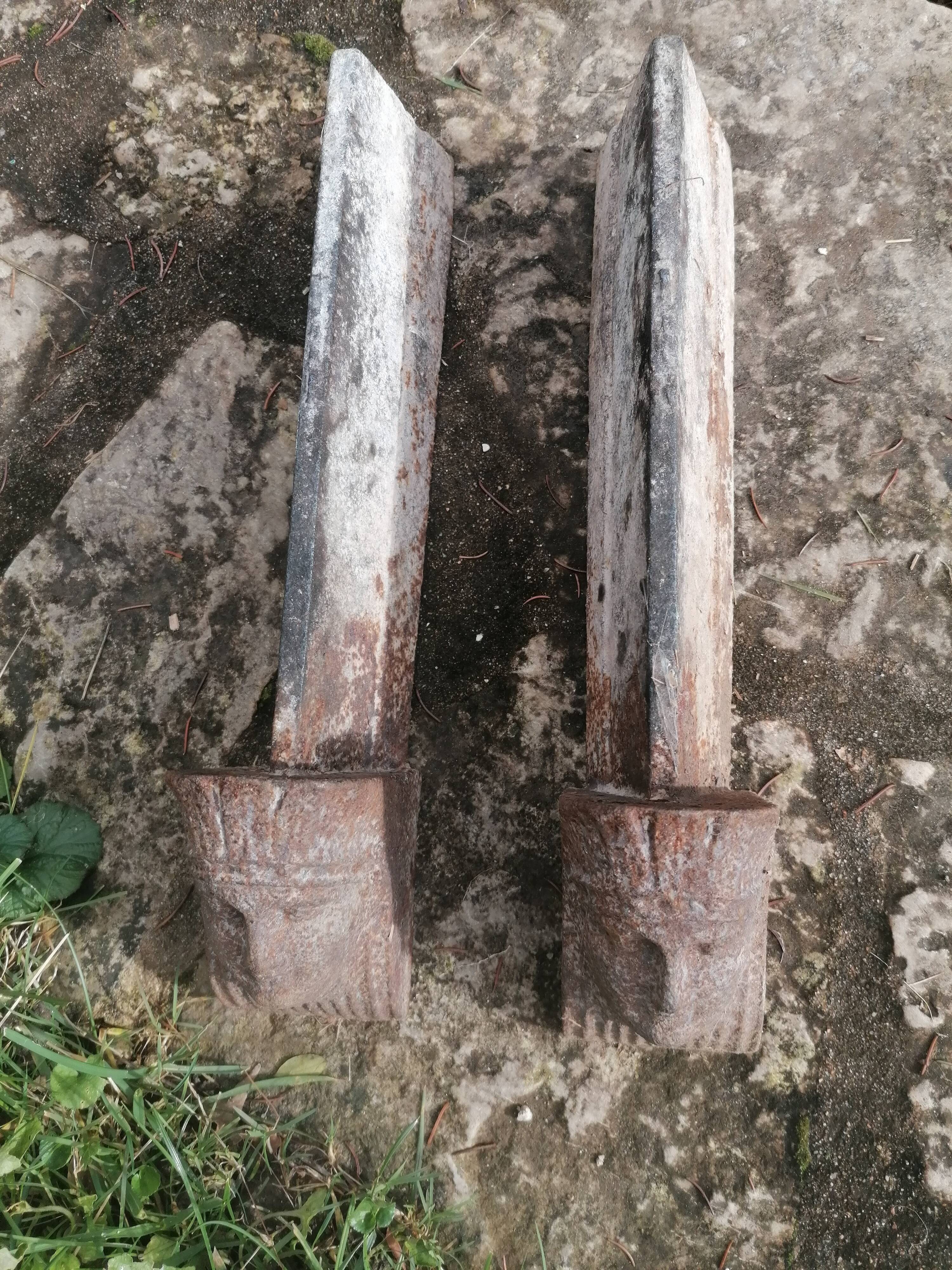 pair of andirons with sphinx heads