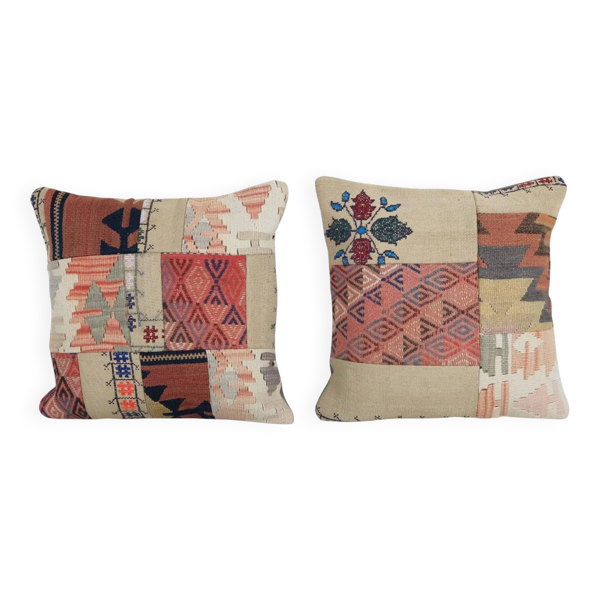 Lot de 2 housses de coussin turque vintage 51x51 cm