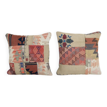 Set of 2 vintage Turkish cushion covers 51x51 cm