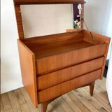 Scandinavian teak dressing table chest of drawers, Danish design, 1960s
