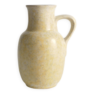 Mid-Century Modern Grey & Yellow Stoneware Vase with Handle by Strehla, Germany