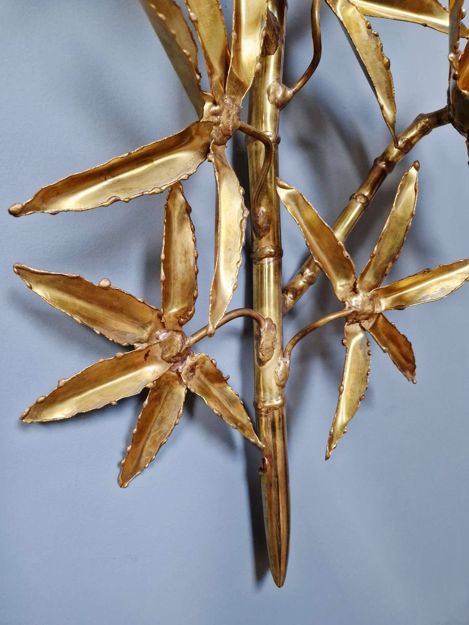 Large pair of brass wall sconces, Maison Jansen, 1960-70