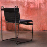 Set of four vintage chrome metal tube mid century chairs