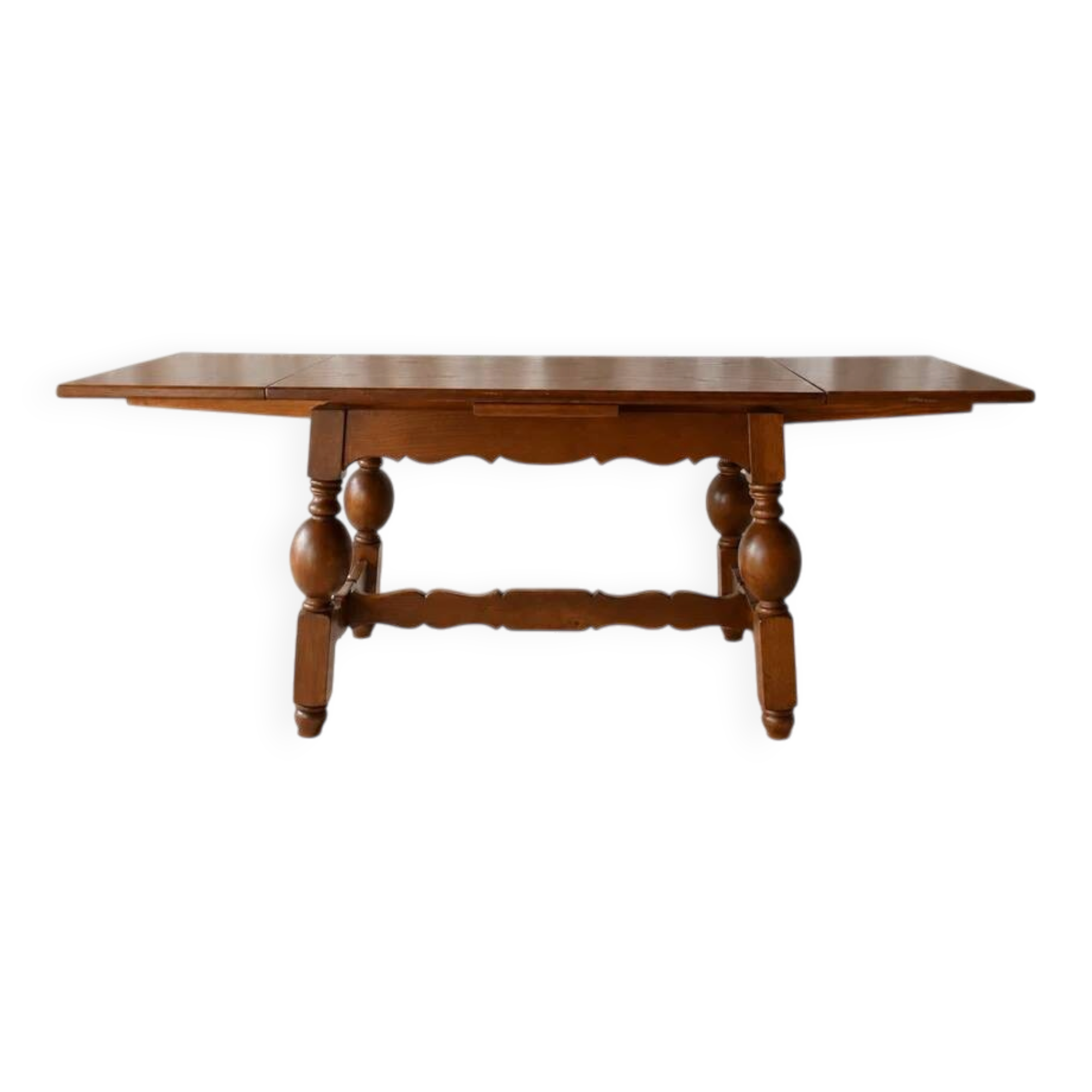 Scandinavian oak draw-leaf refectory-style coffee table, circa 1960s