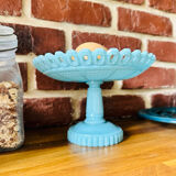 Vintage blue opaline fruit cup