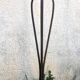Vintage Black Wrought Iron Floor Lamp with Curved Arabesque Shape from the 60s/70s