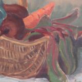 Original Swedish Oil on Canvas “Vegetable Basket” – G Wald Vintage