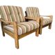 Set of 2 vintage wooden armchairs / chairs / seats
