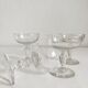 4 old crystal champagne glasses