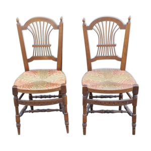 paire de chaises paillées 1900