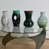 Set of 4 Accolay vases, signed ceramics, France, 1960s
