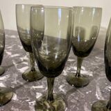 Small smoked glass flutes