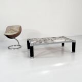 Postmodern coffee table in Calacatta Violetta marble, 1980