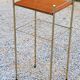 Bedside table from the 50s in gold metal and blond mahogany