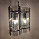 Mid-Century Suspension in Smoked Glass and Chrome Metal, Veca Style