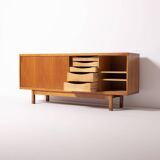 Unique mid century ULUV oak sideboard, Czechoslovakia, 1960s