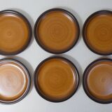6 assiettes plates en grès