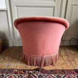 Pink velvet toad chair