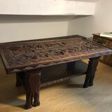 Carved Senegalese coffee table