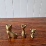 Set of 3 brass cats