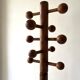 Modernist coat rack on a stand and rotating in solid pine, The Arcs 1970.