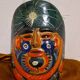 Handmade Mexican folklore mask made of clay and terracotta.