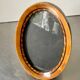 Antique Oval wooden frame with intarsia inlay 15.5 cm x 10 cm