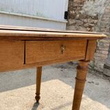 Solid oak farmhouse or desk table with 2 drawers 1900