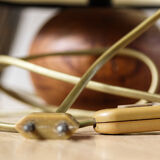Wooden bedside lamp, ball foot