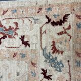 Handmade Cream Wool Floral Rug, Modern Oriental Living Room Carpet