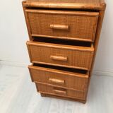 Vintage bamboo chest of drawers from the 60s and 70s