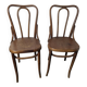 Paire de chaises de bistrot en bois courbé