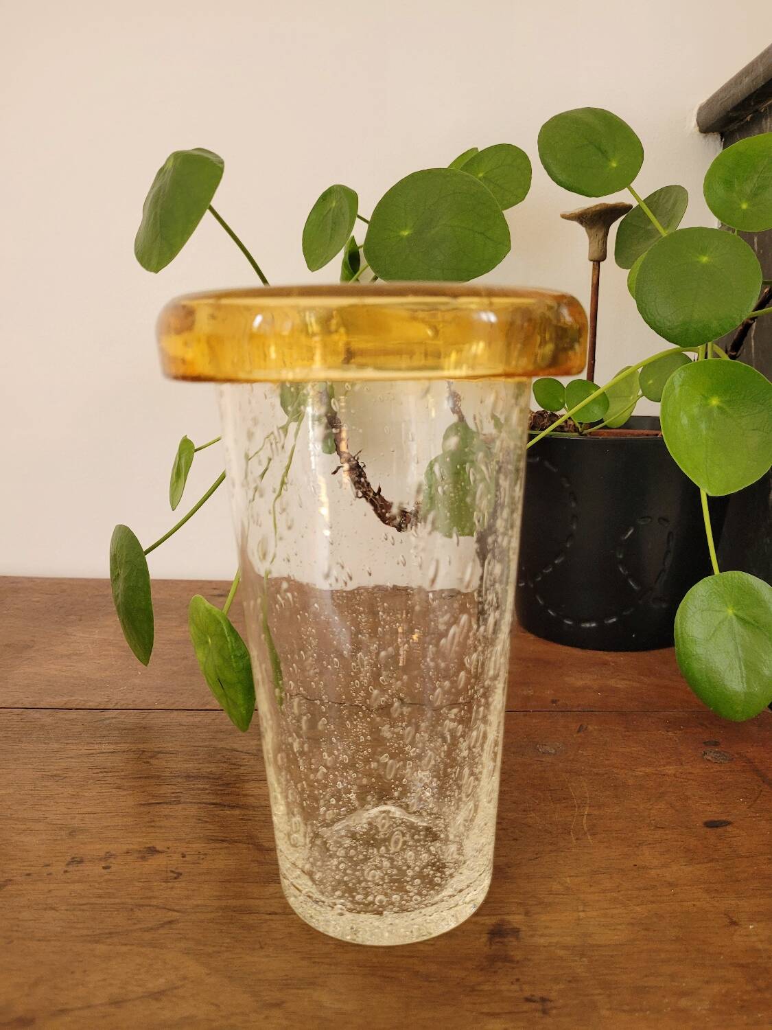 Bubble glass vase