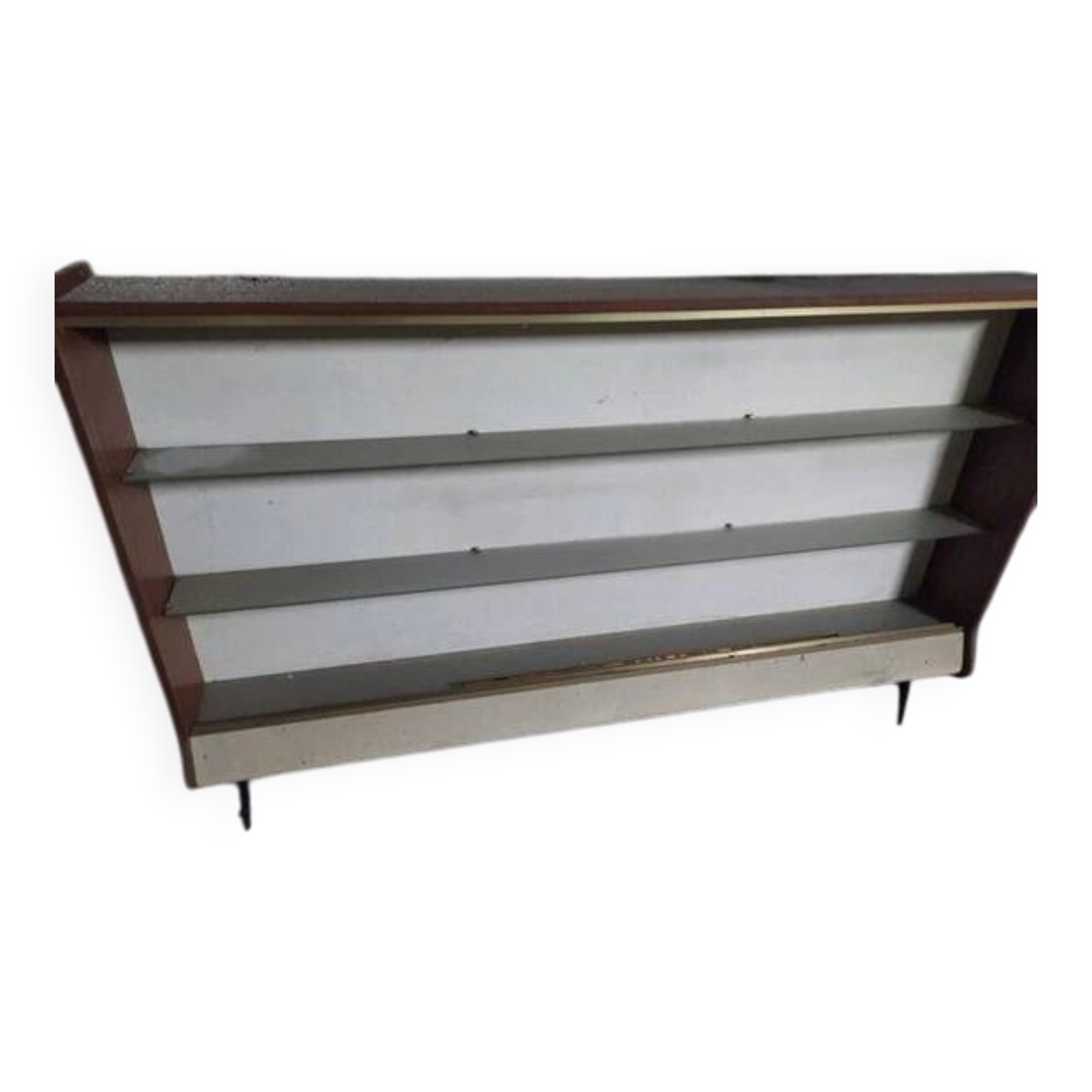 Vintage pharmacy display cabinet with 2 sliding glass doors.