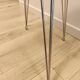 Pair of green Formica chairs with Eiffel legs