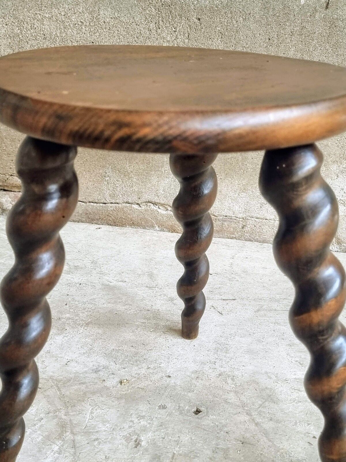 Vintage stool milking stool beech wood