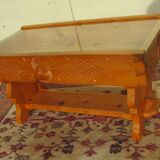 Very distinctive pine coffee table, display case