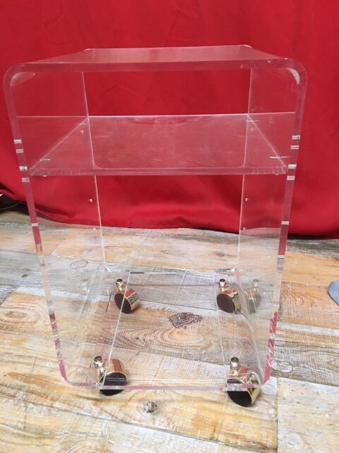 1970 plexiglass rolling side table