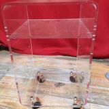 1970 plexiglass rolling side table