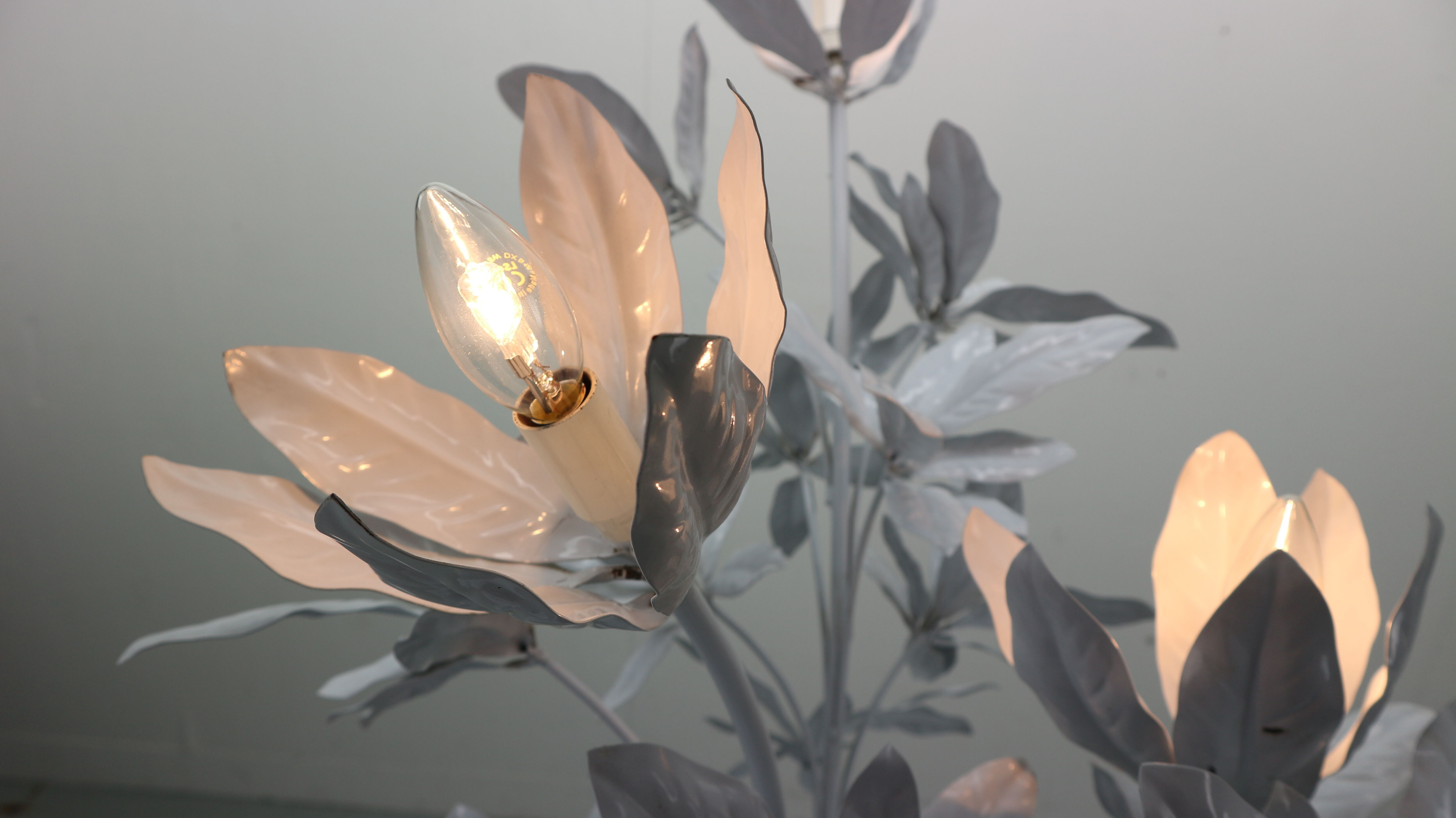 Flower Brass Floor Lamp, 1970s